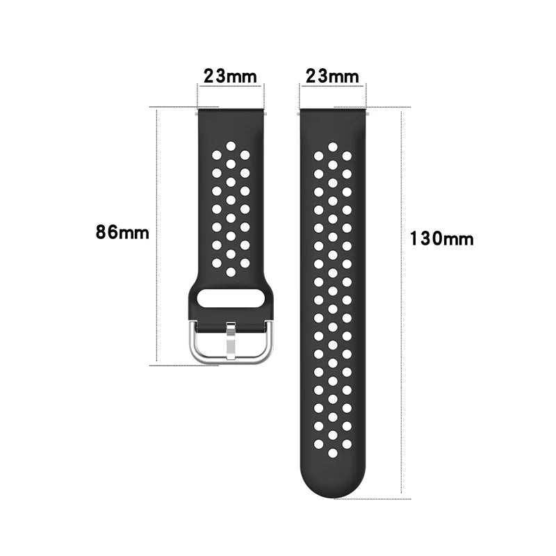 Fitbit Versa, Sense & Blaze Perforated Silicone Band - Strap dimensions
