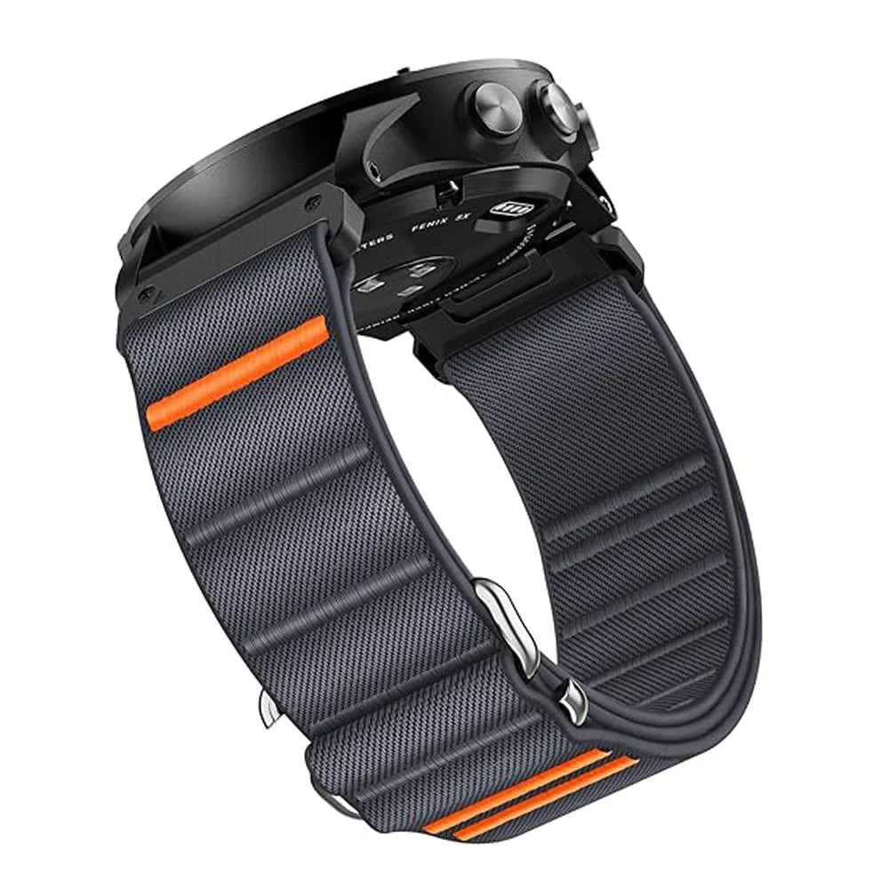 Blue Gray Garmin QuickFit 22/26mm Woven Nylon Band with S-Buckle