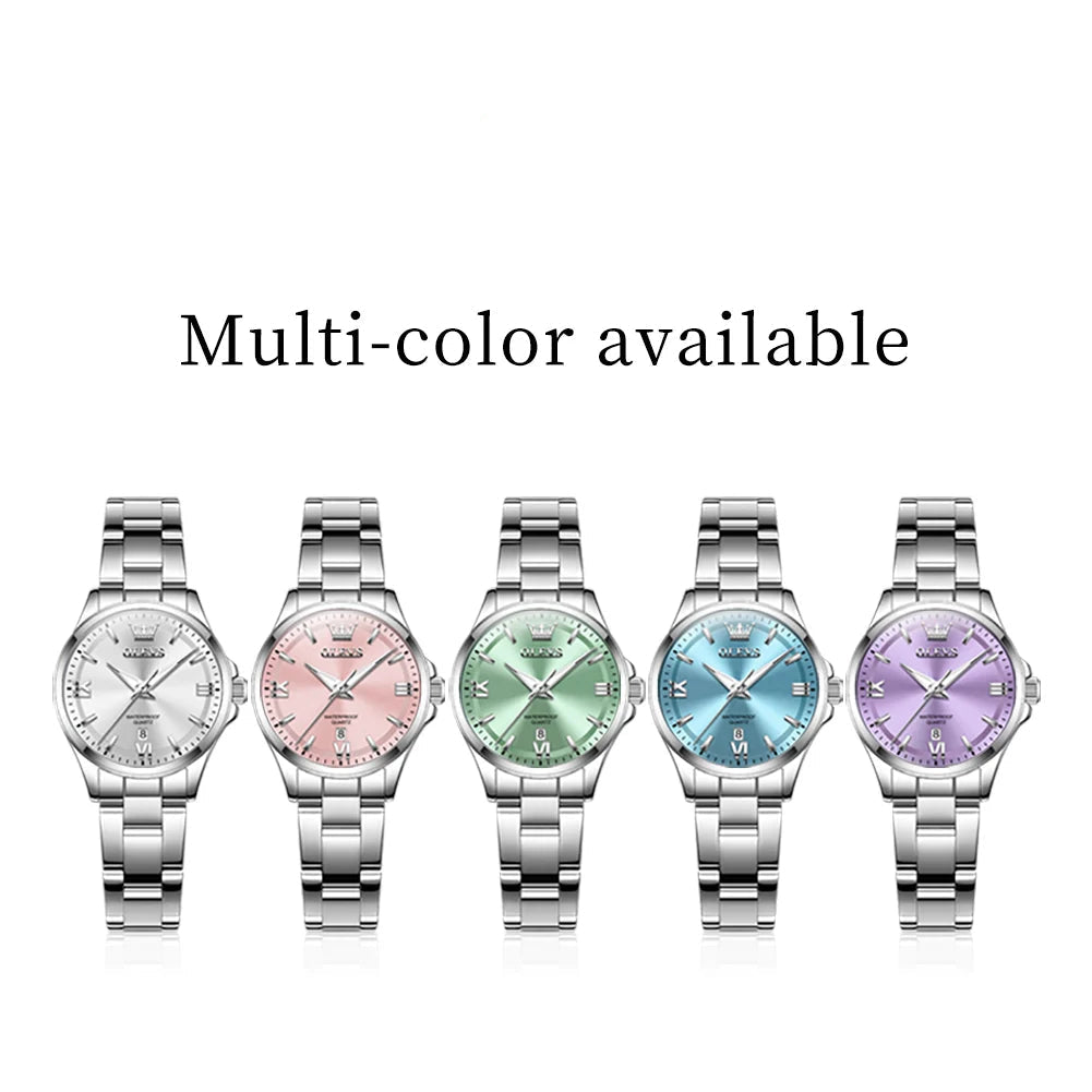 Women's Pastel Dial Stainless Steel Quartz Watch — Five dial colors compared — BandsCo Straps