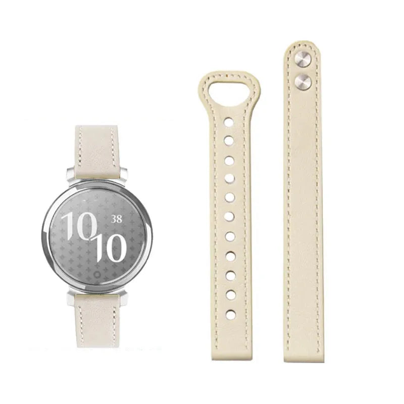 Garmin Lily 2 Slim Leather Band in Off White