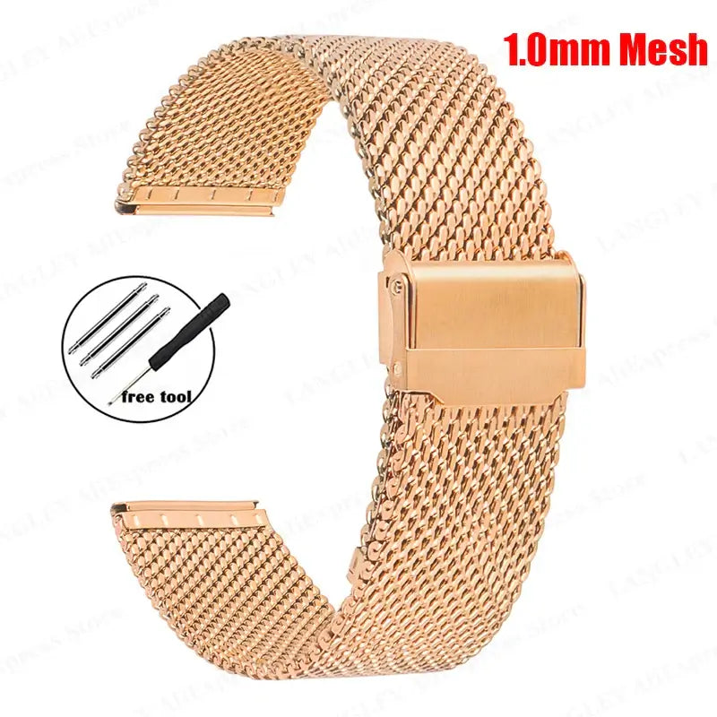 Samsung Galaxy Watch Milanese Mesh Clasp Band in 1.0mm Mesh / Rose Gold