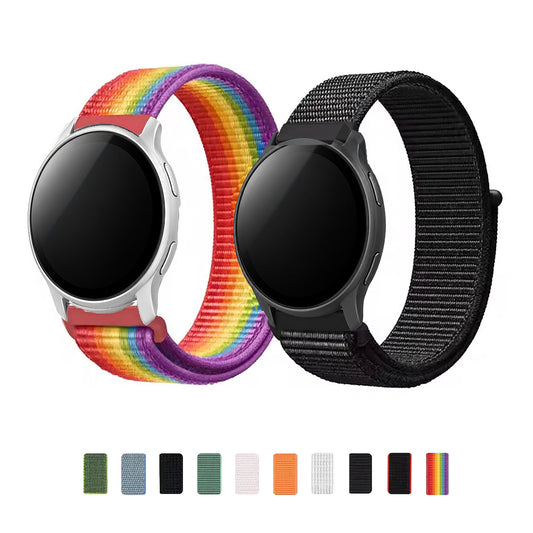 Motorola Moto Watch Woven Nylon Sport Loop, Hook-and-Loop, 50 Colors — original band with Moto hero presentation