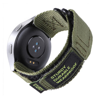 Motorola Moto Watch Rugged Nylon Hook-and-Loop Band, Metal Ring — original band and real variant previews