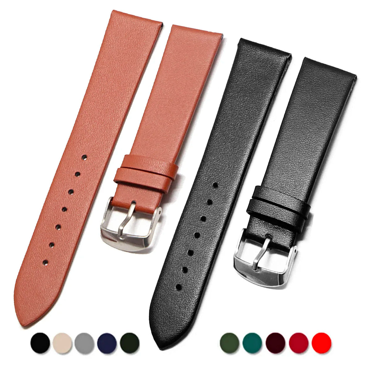 Motorola Moto Watch Classic Calf Leather Band, 8 Colors — original band and real variant previews