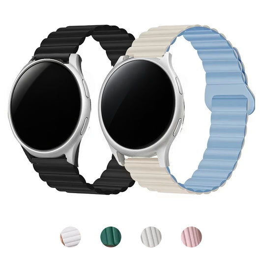 Motorola Moto Watch Ribbed Magnetic Silicone Loop Band, 32 Colors — original band and real variant previews