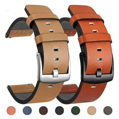 Motorola Moto Watch Leather Band with Square Holes, Quick Release — original band and real variant previews
