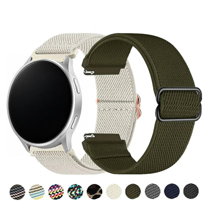 Motorola Moto Watch Patterned Stretch Nylon Band with Slider — original band and real variant previews