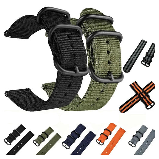 Motorola Moto Watch Two-Piece NATO-Style Nylon Band — original band and real variant previews