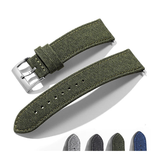 Motorola Moto Watch Nylon Fabric Band with Leather Lining — original band and real variant previews