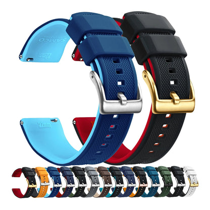 Polar Textured Silicone Band with Buckle Choices – two-tone bands and color previews