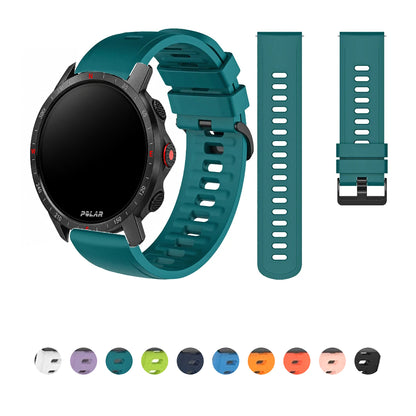 Silicone Pin Buckle Band for Polar – teal band and color previews