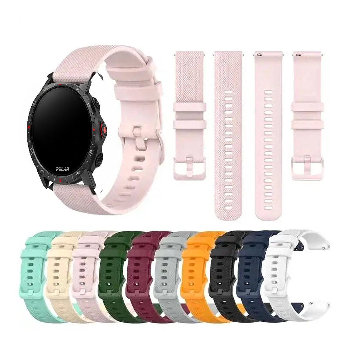 Polar Textured Silicone Band with Matching Buckle — Color selection