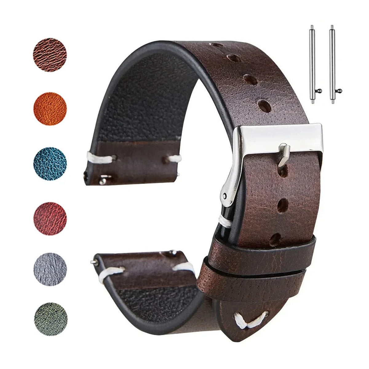 Polar Calfskin Leather Band with Accent Stitching — Leather color selection