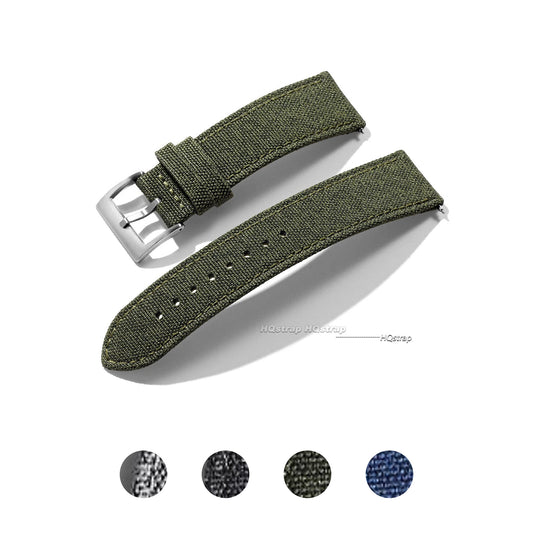 Polar Sailcloth-Style Nylon Band with Leather Lining — Woven color selection