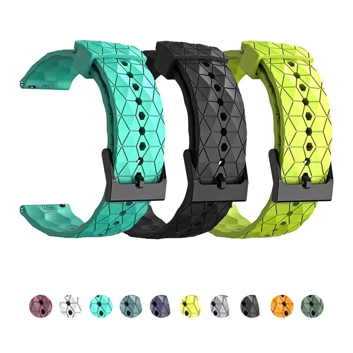 Polar Geometric Silicone Band with Black Buckle – geometric silicone colors and previews