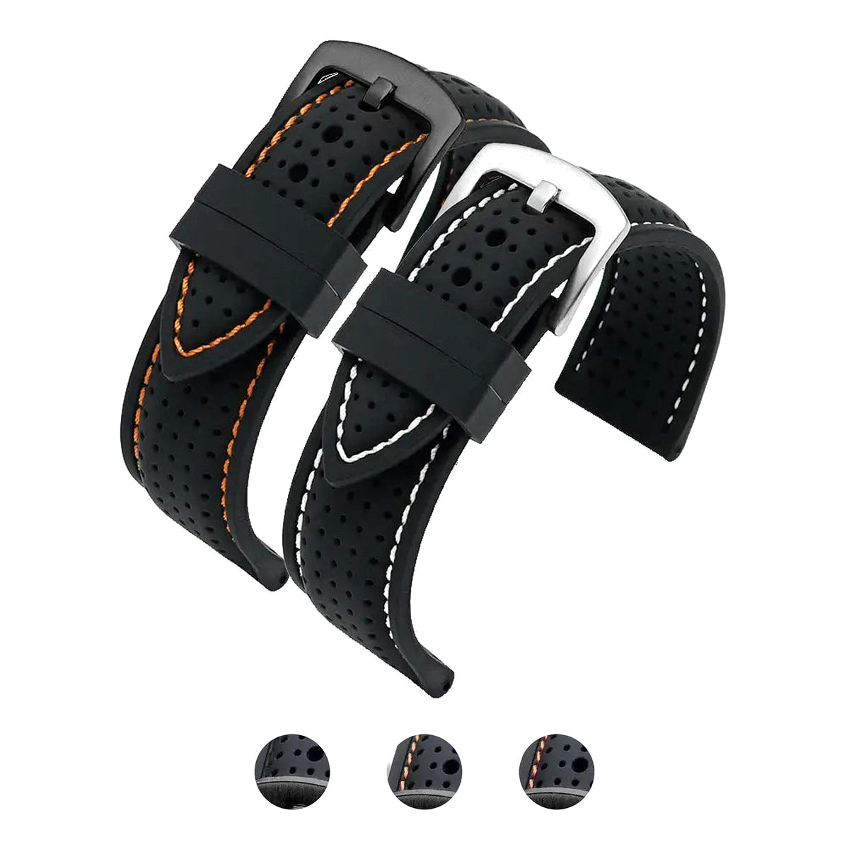 Suunto Race, Vertical & 9 Peak Perforated Silicone Band with Stitching – BandsCo Straps