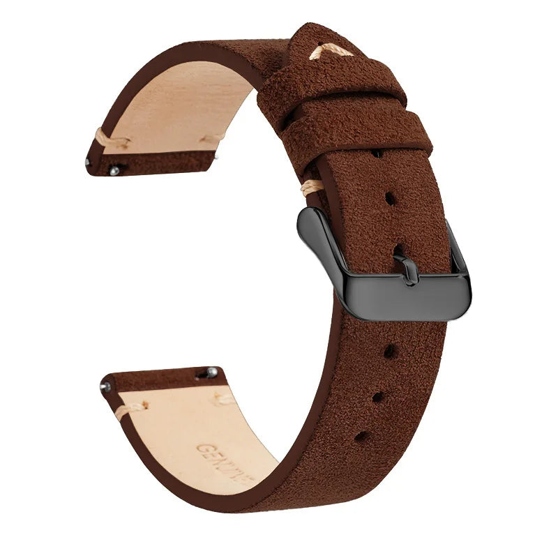 COROS Suede Leather Band with Buckle Color Options – Dark Brown / Black Buckle