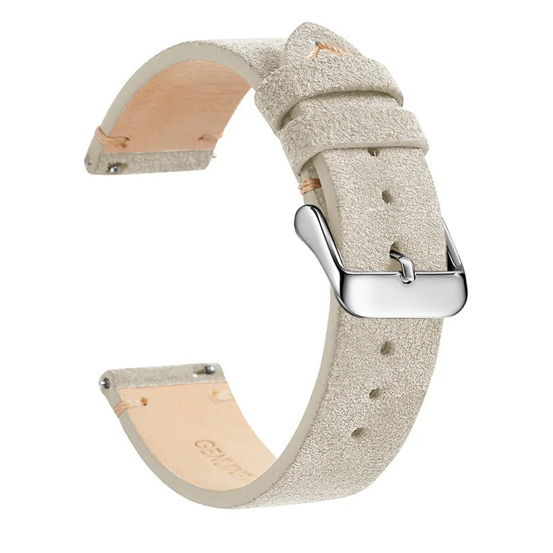 COROS Suede Leather Band with Buckle Color Options – Beige / Silver Buckle