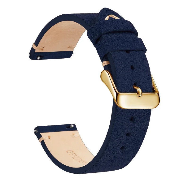 COROS Suede Leather Band with Buckle Color Options – Navy Blue / Gold Buckle