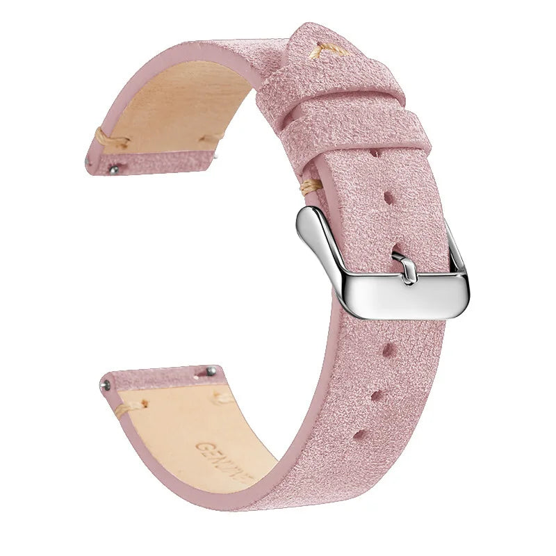 COROS Suede Leather Band with Buckle Color Options – Pink / Silver Buckle