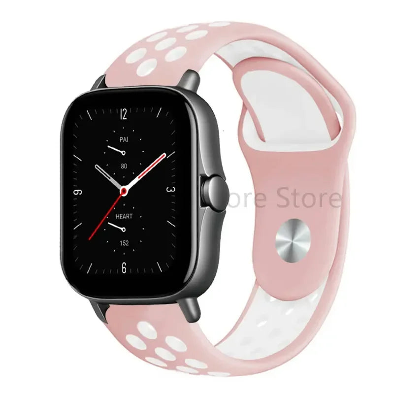 COROS Perforated Two-Tone Silicone Sport Band – Pink / White