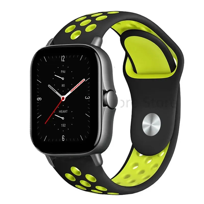 COROS Perforated Two-Tone Silicone Sport Band – Black / Yellow