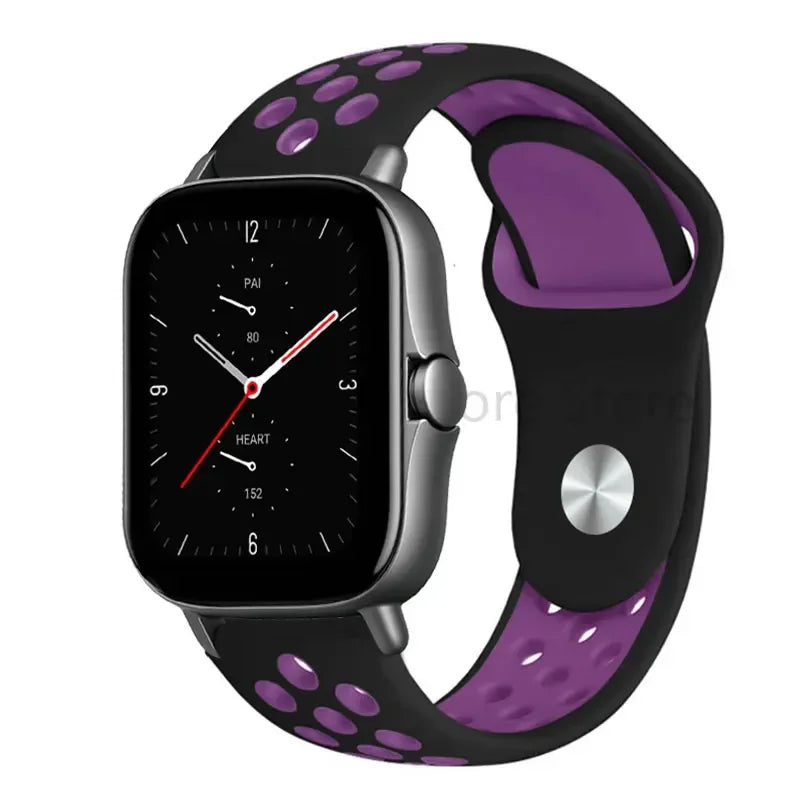 COROS Perforated Two-Tone Silicone Sport Band – Black / Purple