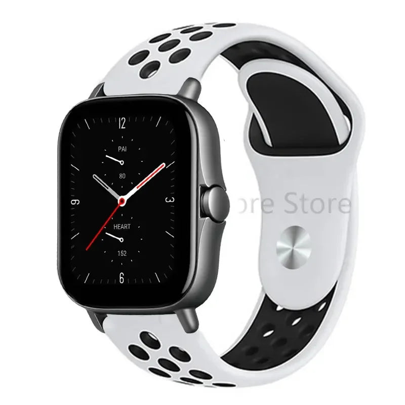 COROS Perforated Two-Tone Silicone Sport Band – White / Black