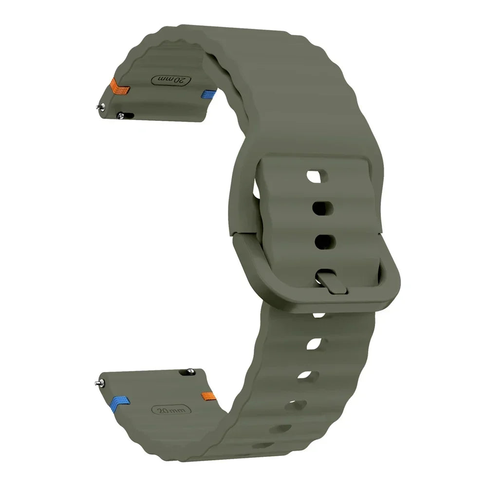 COROS Wave-Ribbed Silicone Band – Olive Green