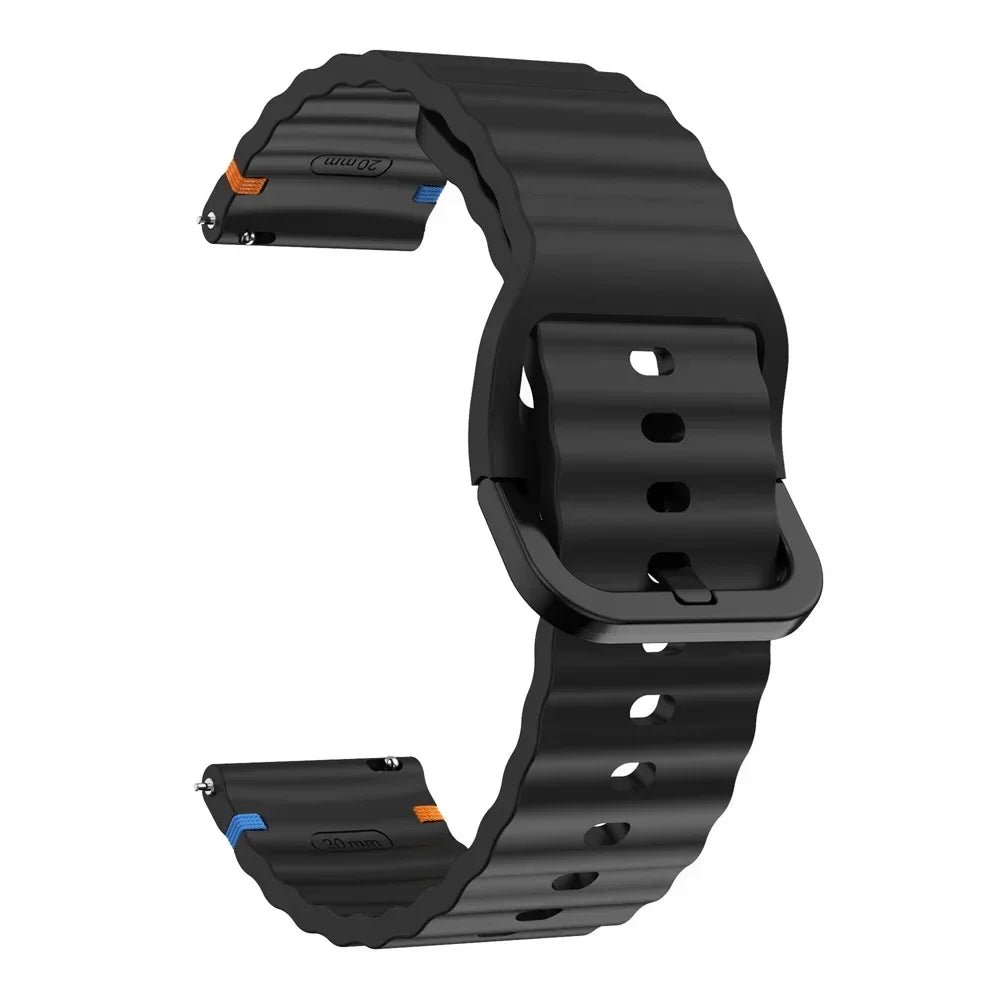 COROS Wave-Ribbed Silicone Band – Black