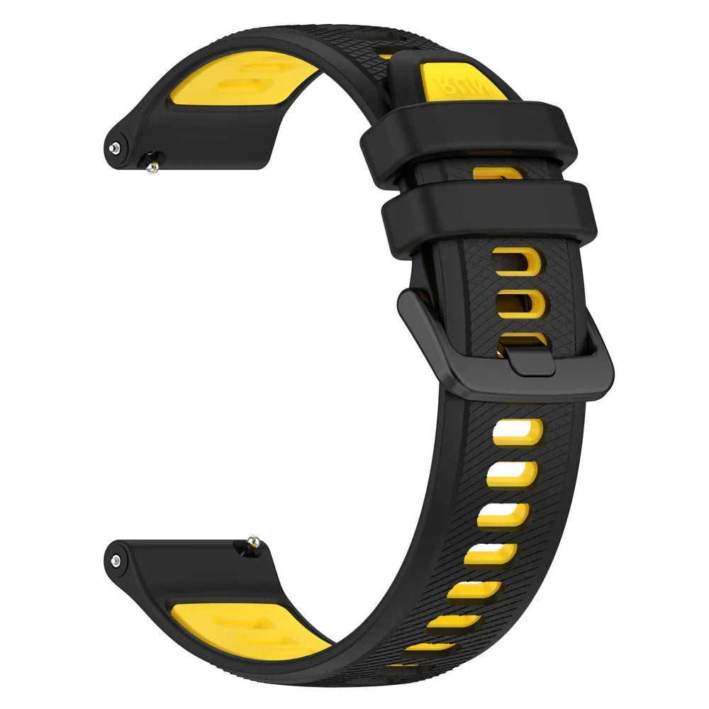 COROS Textured Silicone Band with Color and Buckle Options – Black / Yellow