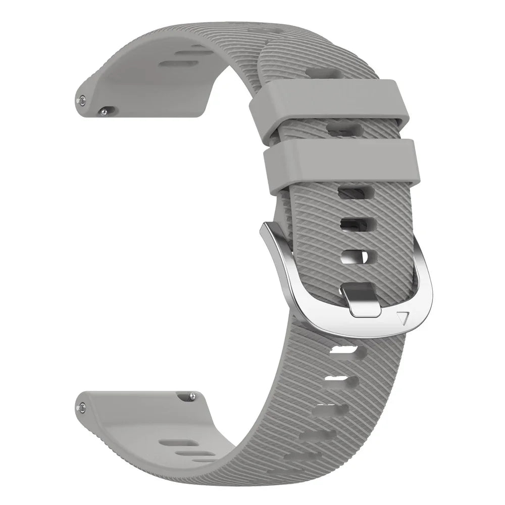COROS Textured Silicone Band with Color and Buckle Options – Light Gray / Silver Buckle