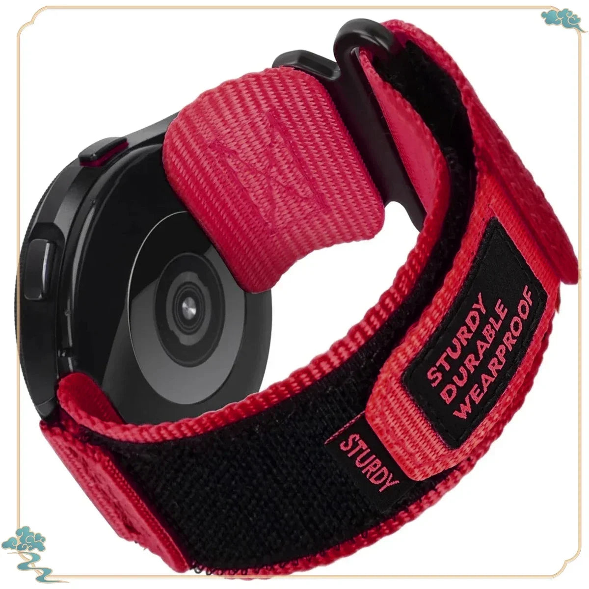 COROS Nylon Hook-and-Loop Band in Solid and Camo Colors – Red