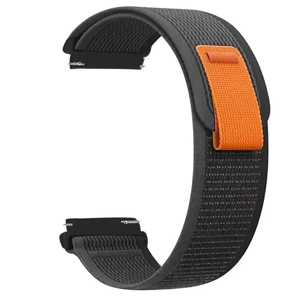 Charcoal nylon loop with orange pull tab for COROS – BandsCo Straps
