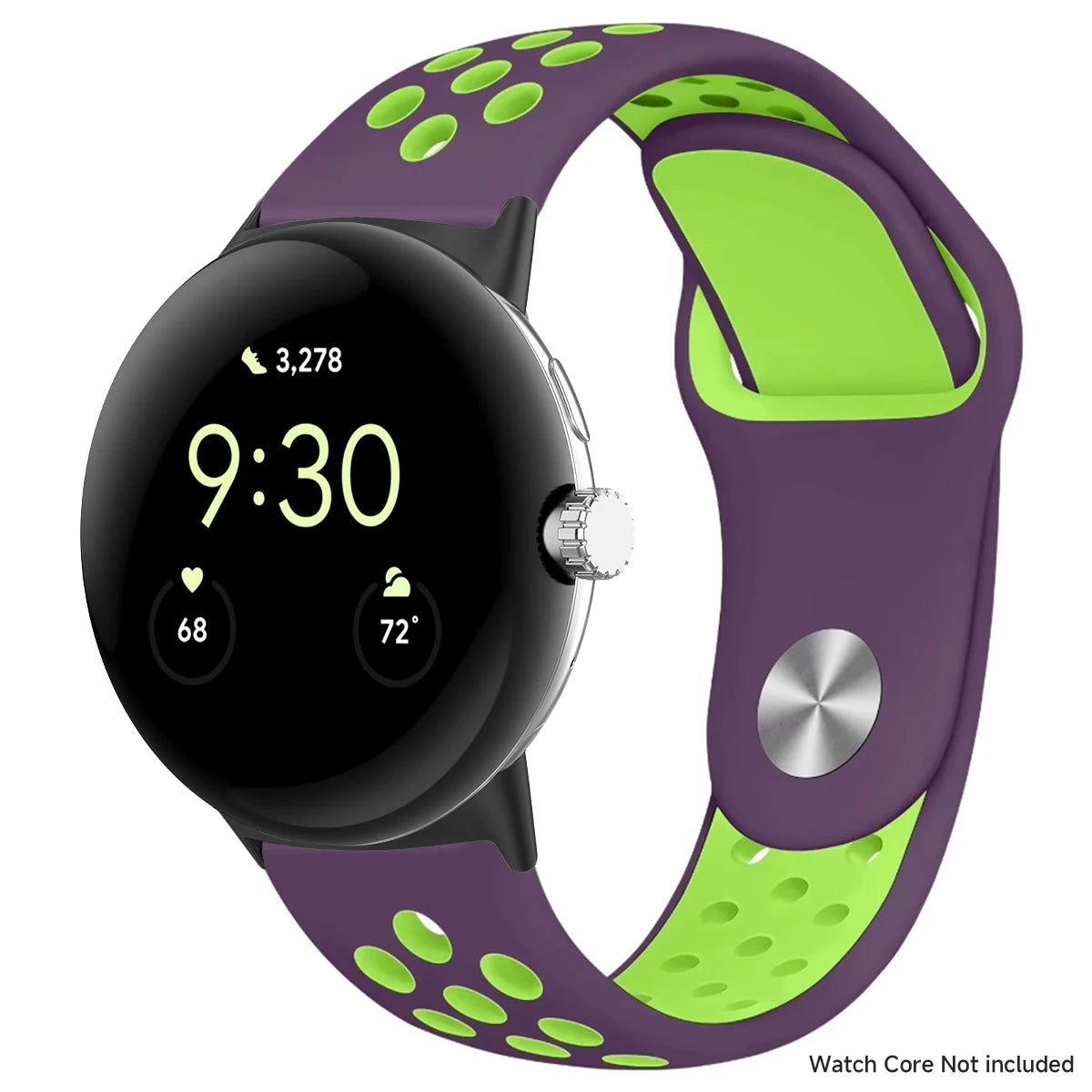 Plum and lime perforated band with black connectors