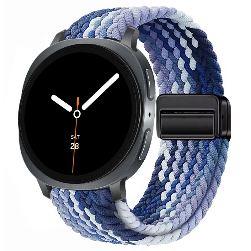 Braided Nylon Clasp Band in Blue Ombré / Black Clasp for Samsung Galaxy Watch8, Watch8 Classic and Watch9