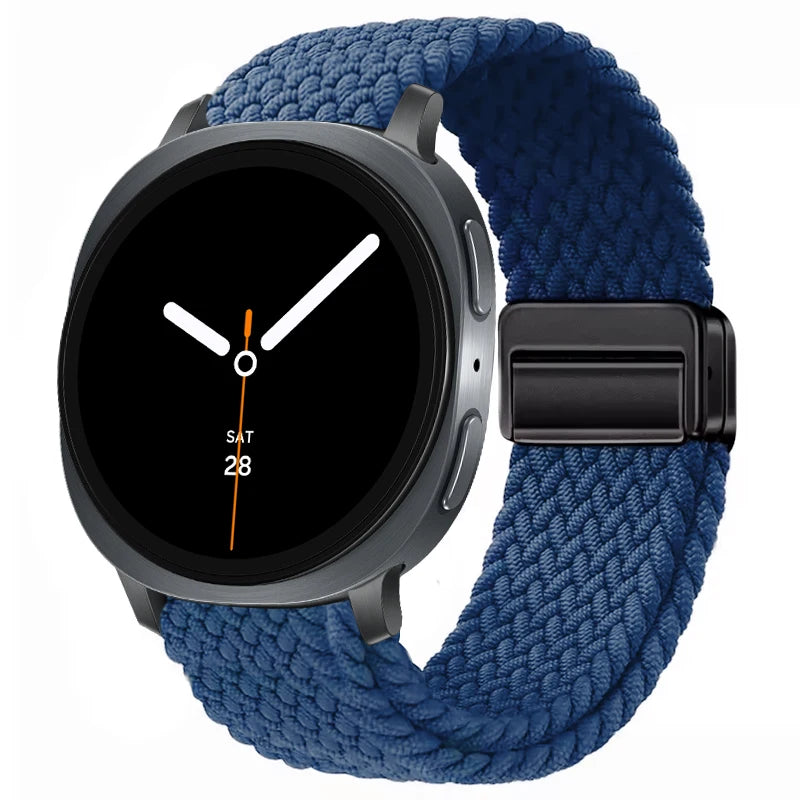 Braided Nylon Clasp Band in Blue / Black Clasp for Samsung Galaxy Watch8, Watch8 Classic and Watch9