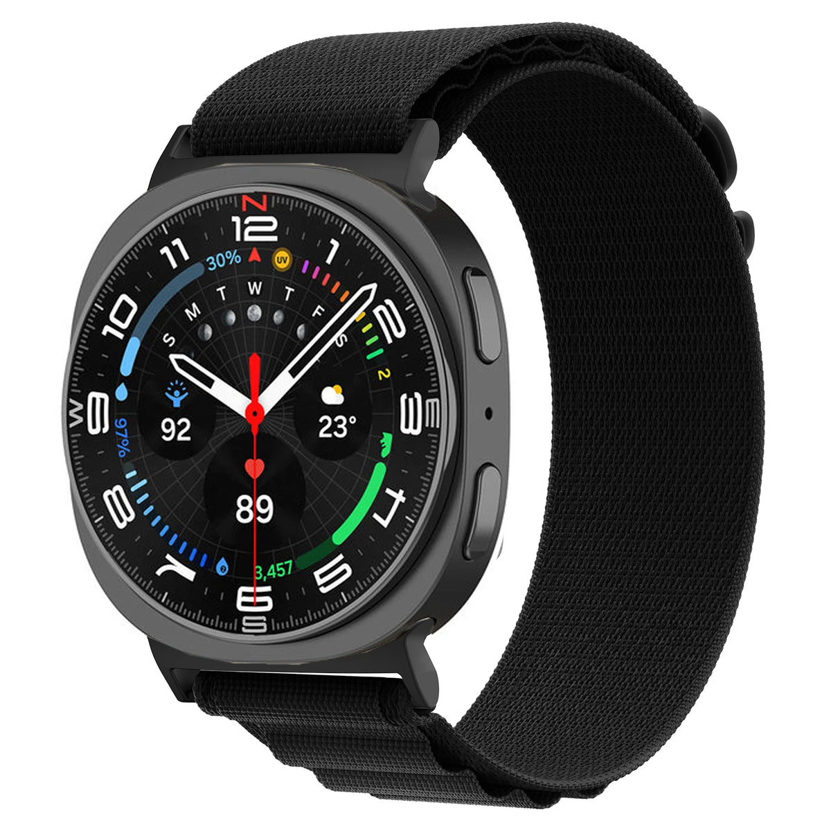 Galaxy Watch8, Watch8 Classic & Watch9 Adjustable Nylon Loop in Black
