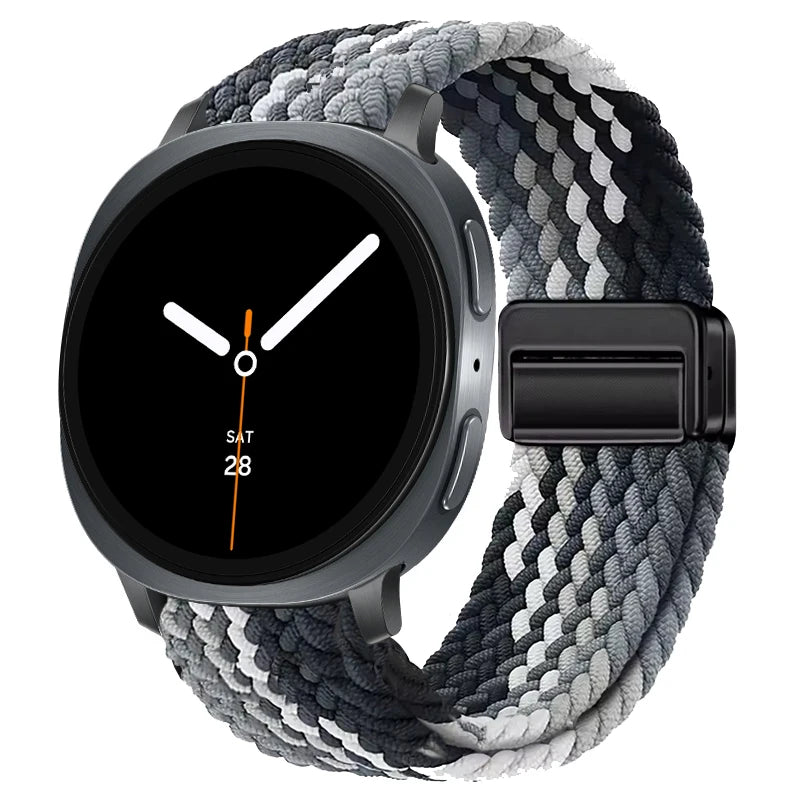 Braided Nylon Clasp Band in Black Ombré / Black Clasp for Samsung Galaxy Watch8, Watch8 Classic and Watch9