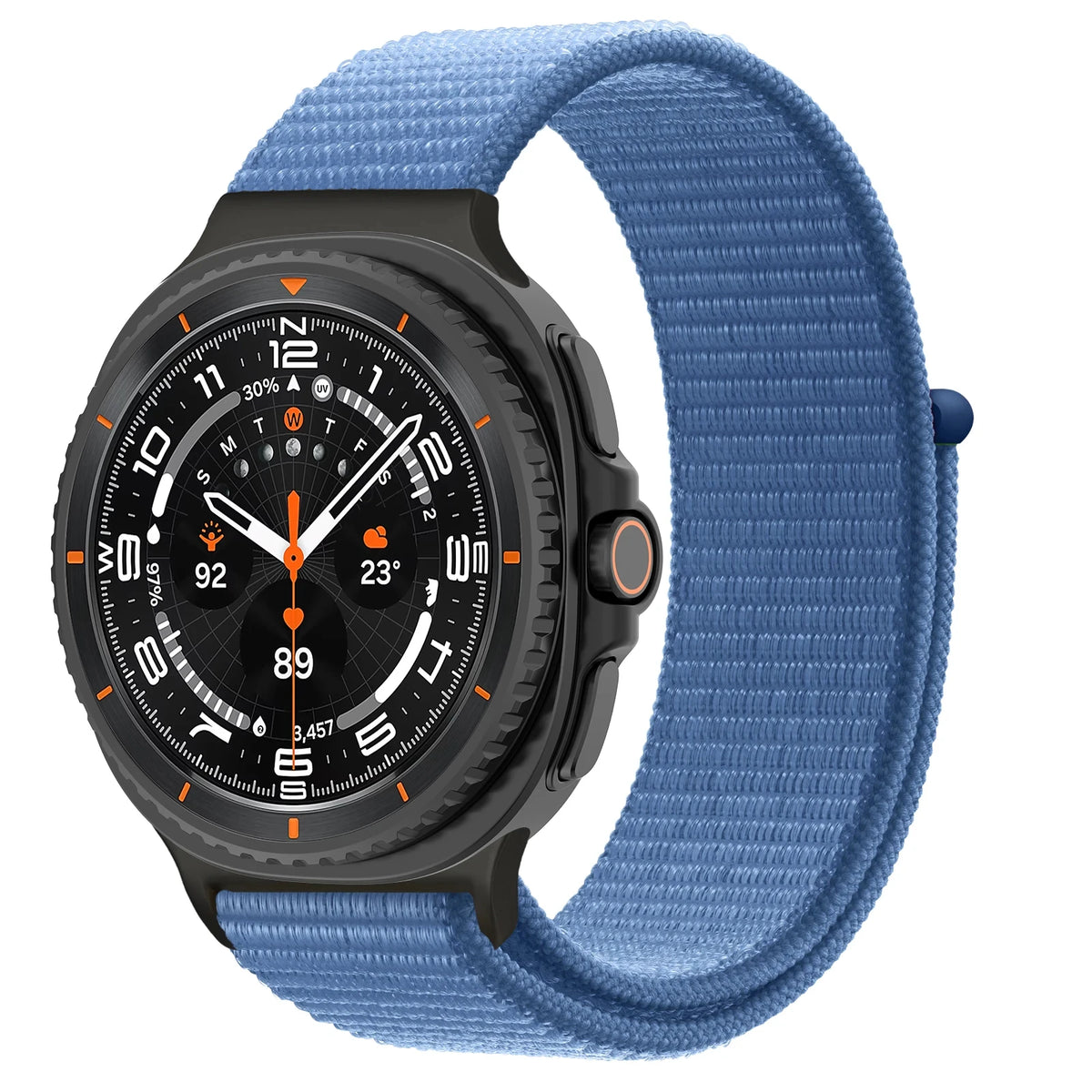 Nylon Hook-and-Loop Band in Sea Blue for Samsung Galaxy Watch8, Watch8 Classic and Watch9