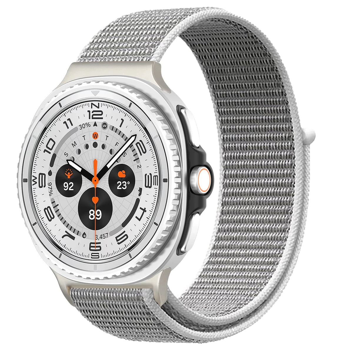 Nylon Hook-and-Loop Band in Seashell Gray for Samsung Galaxy Watch8, Watch8 Classic and Watch9