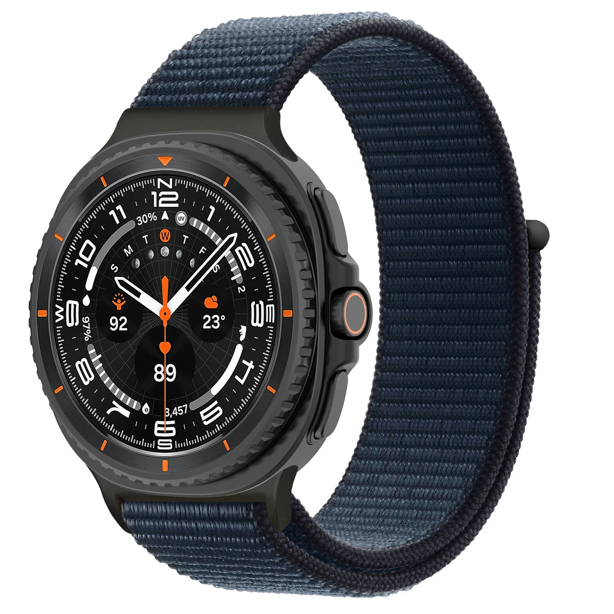 Nylon Hook-and-Loop Band in Midnight Blue for Samsung Galaxy Watch8, Watch8 Classic and Watch9