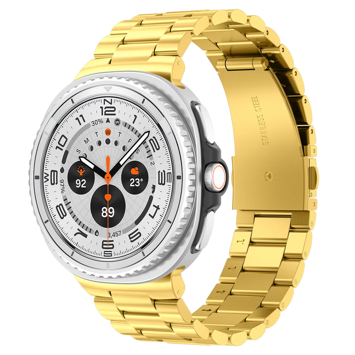 Galaxy Watch8, Watch8 Classic & Watch9 Steel Link Band in Gold