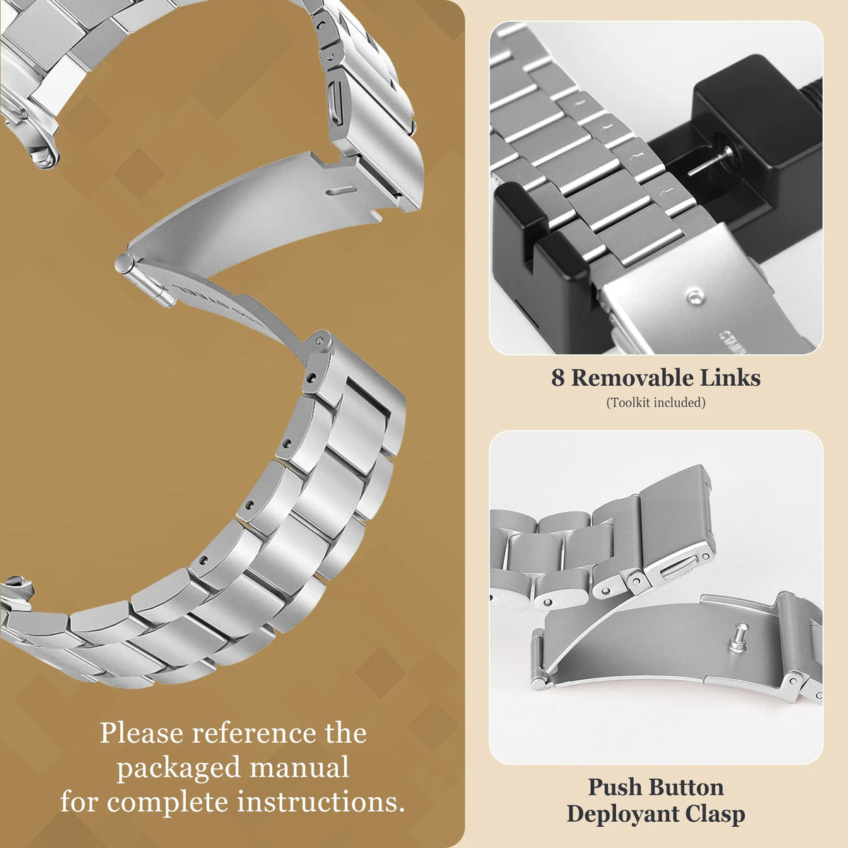 Removable links and folding clasp illustration