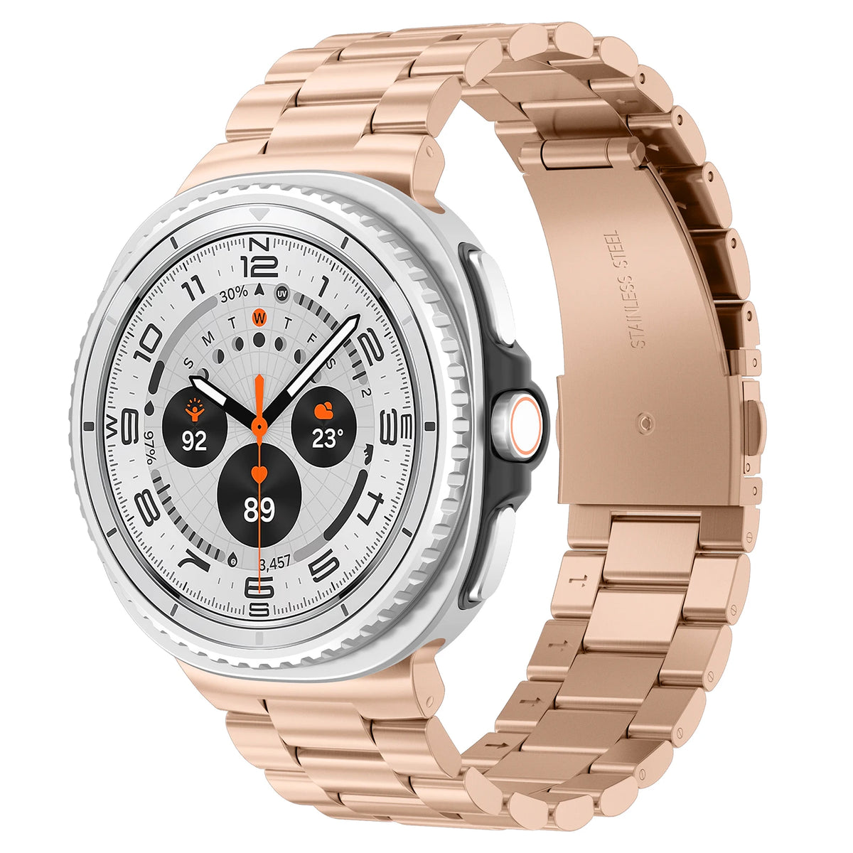 Galaxy Watch8, Watch8 Classic & Watch9 Steel Link Band in Rose Gold
