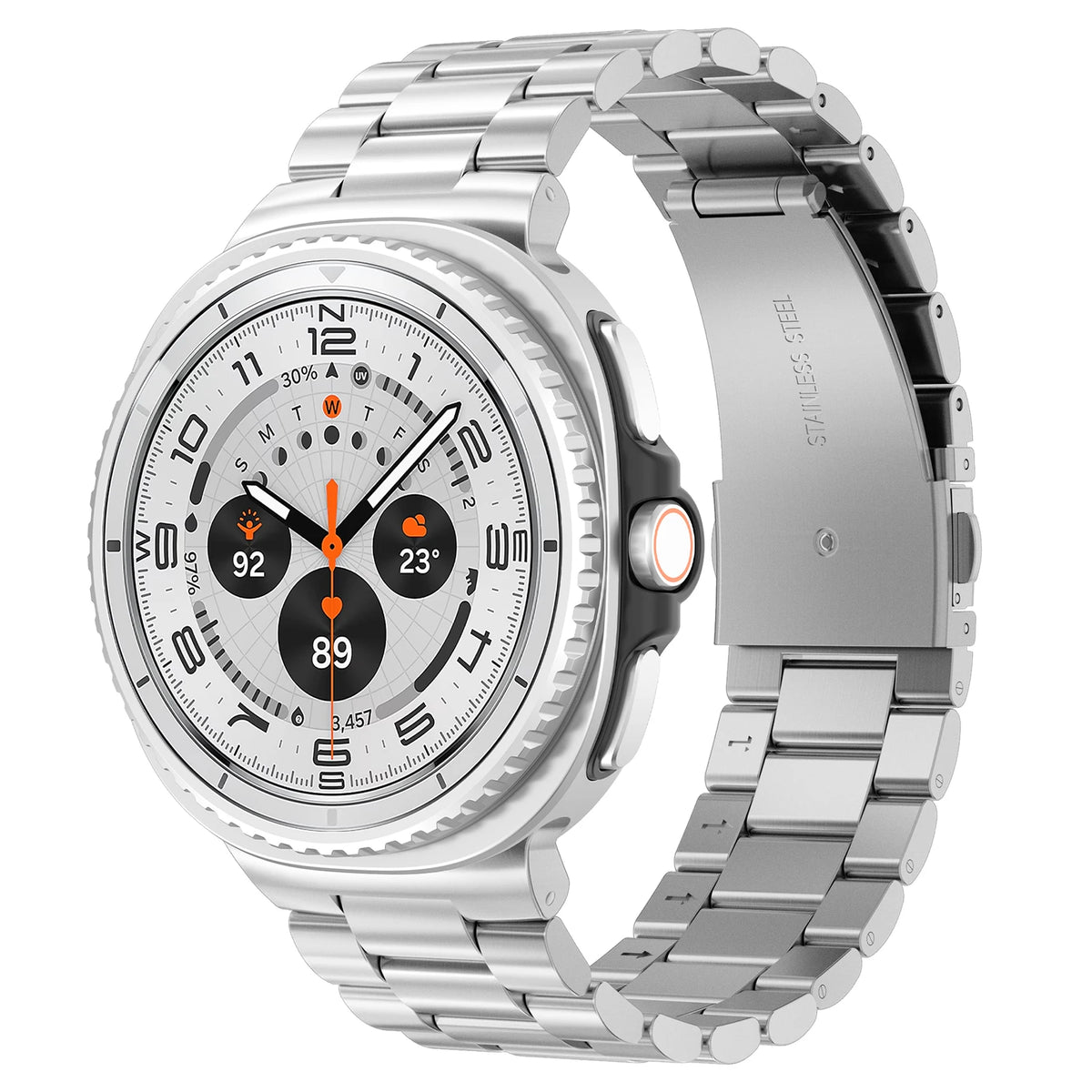 Galaxy Watch8, Watch8 Classic & Watch9 Steel Link Band in Silver