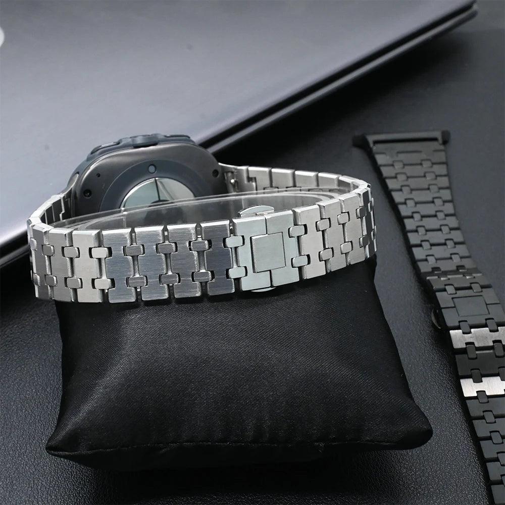 H-shaped links on steel watch bracelet for Samsung Galaxy Watch8, Watch8 Classic and Watch9