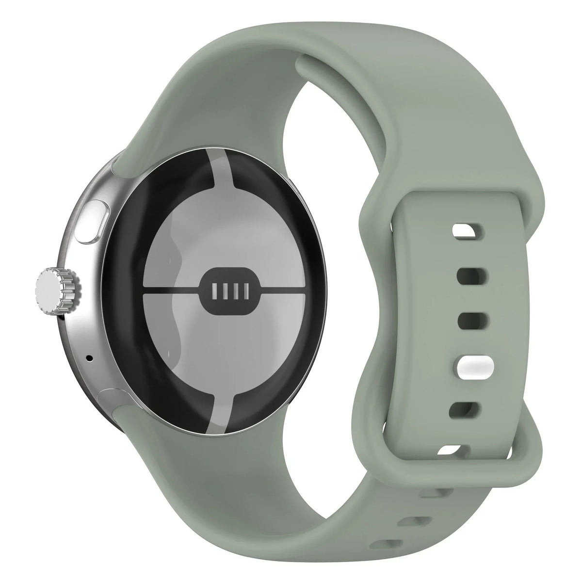 Smooth Silicone Google Pixel Watch Band - Solid Colors in Sage Green