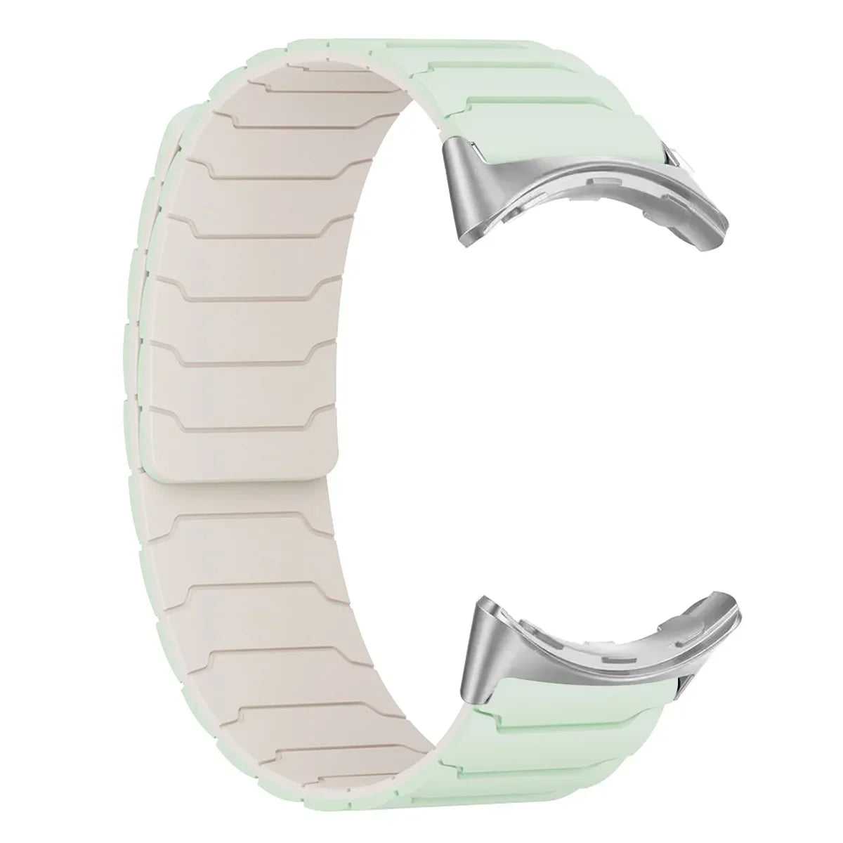 Mint and ivory magnetic band with silver connectors