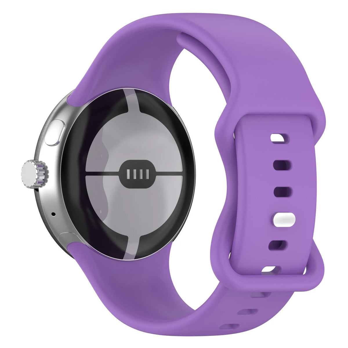 Smooth Silicone Google Pixel Watch Band - Solid Colors in Purple